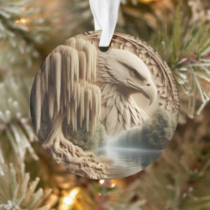 Majestic Eagle Overlooking Serene Lake  Ornament