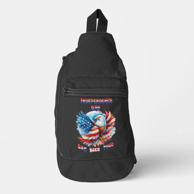 Majestic Eagle Patriotic Pride Independence Day Sling Bag (Front)