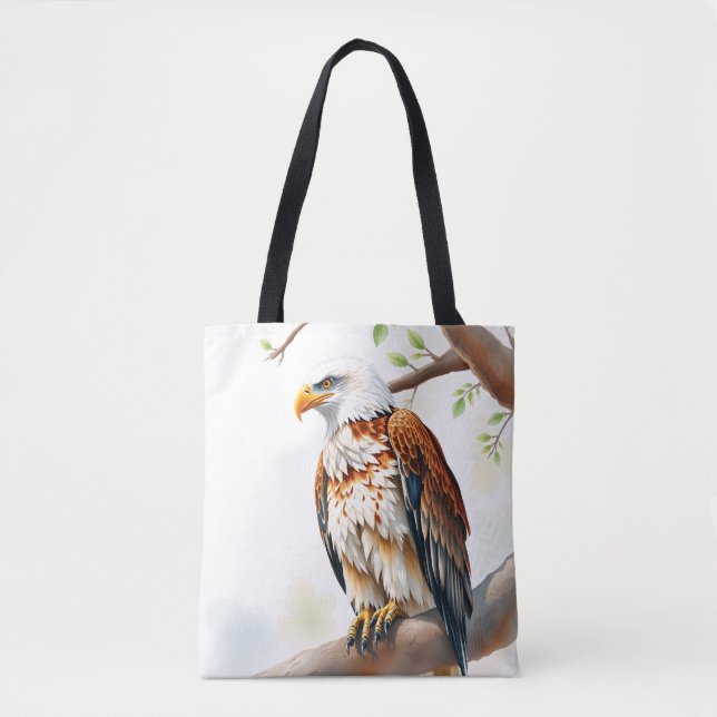 Majestic Eagle sitting on a Tree Branch Tote Bag (Front)
