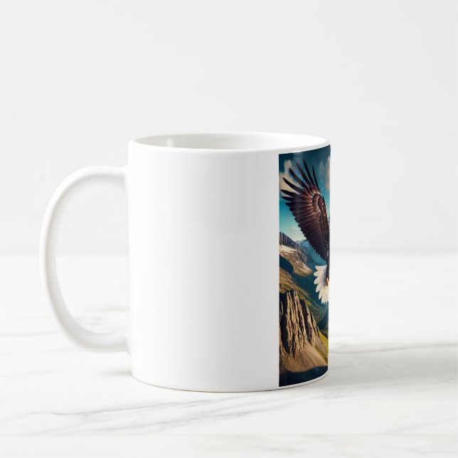 Majestic Eagle Soar T-Shirt Design Coffee Mug (Left)