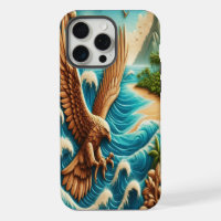Majestic Eagle Soaring Above Beach