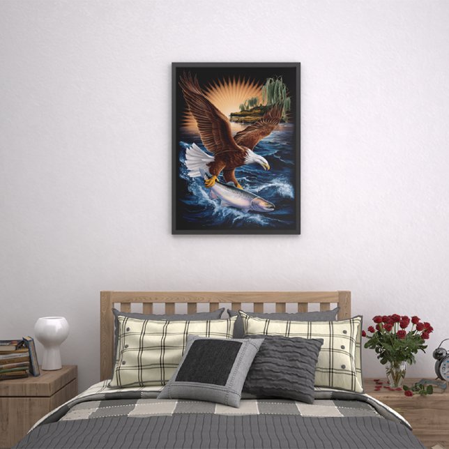 Majestic Eagle Soaring Above Fishes Below Poster (Creator Uploaded)