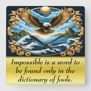 Majestic Eagle Soaring Gracefully Square Wall Clock