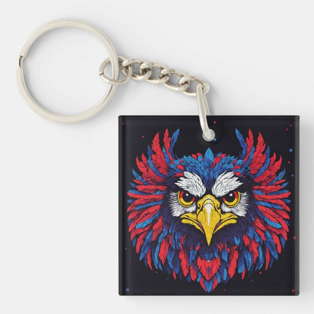Majestic Eagle TShirt A Burst of Colour & Strength Key Ring (Front)