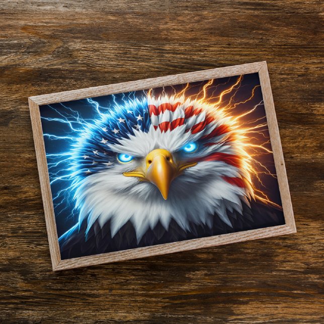 Majestic Eagle With American Flag Crown Poster (Creator Uploaded)