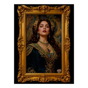 Majestic Elegance Of Valerine d’Auvray Portrait Poster