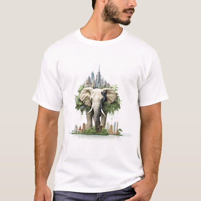 Majestic Elephant Animal Beauty Nature Wildlife  T-Shirt (Front)