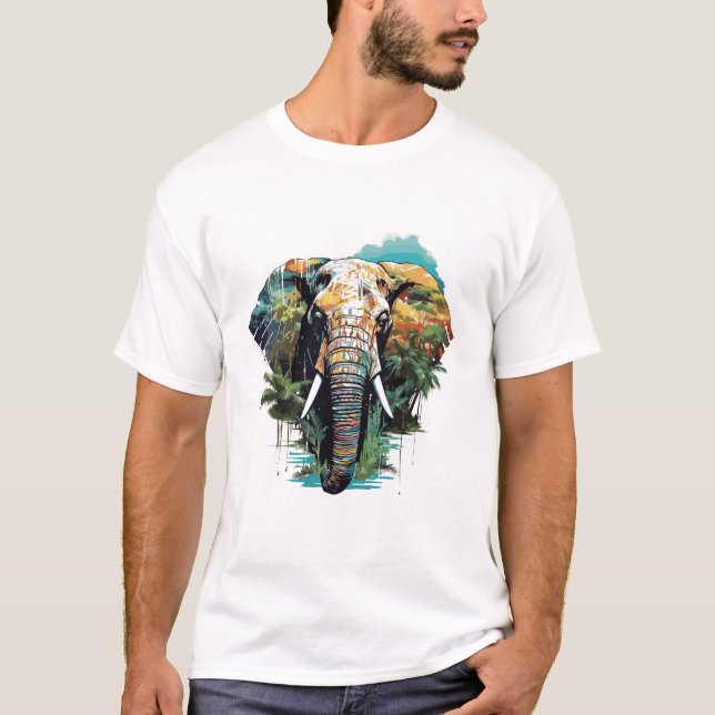 Majestic Elephant Animal World Wildlife Beauty Art T-Shirt (Front)