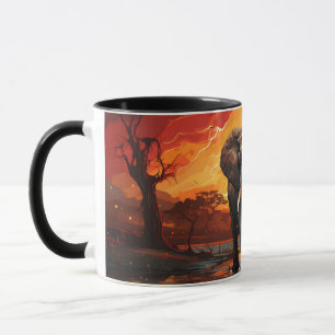 Majestic Elephant at Sunset Mug