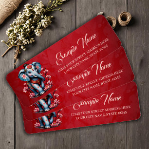 Majestic elephant in traditional Japanese style.