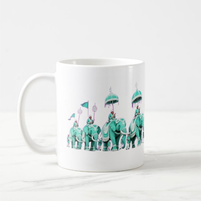 Majestic Elephant Mandala  Coffee Mug (Left)