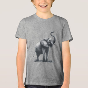 Majestic Elephant with Raised Trunk  Tri-Blend Shirt