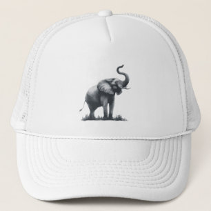 Majestic Elephant with Raised Trunk  Trucker Hat