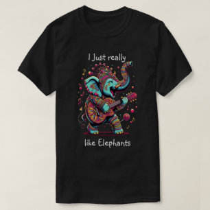 Majestic Elephant With Vibrant Tribal Designs T-Shirt