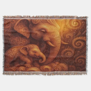Majestic Elephants Throw Blanket