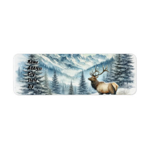 Majestic Elk Snowy Mountain Wildlife 