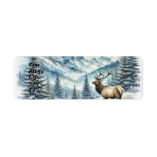 Majestic Elk Snowy Mountain Wildlife