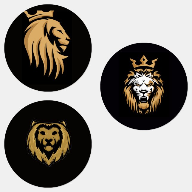 Majestic Emblem Artwork Creating a Confident Lion  (Group)
