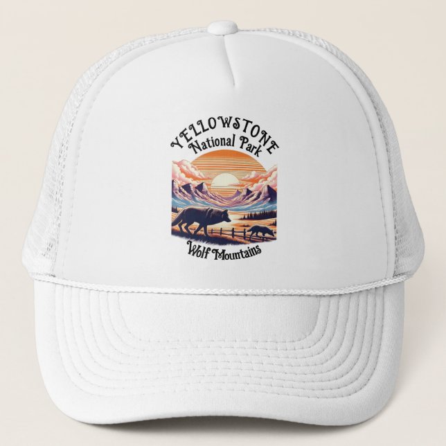 Majestic Emblem of Yellowstone National Park Trucker Hat (Front)