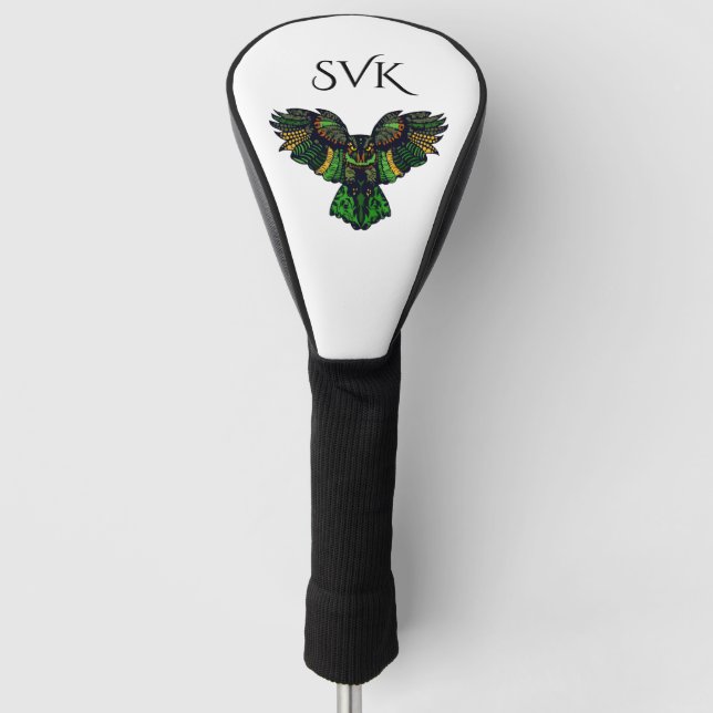 Majestic Emerald Owl Golf Head Cover (Front)