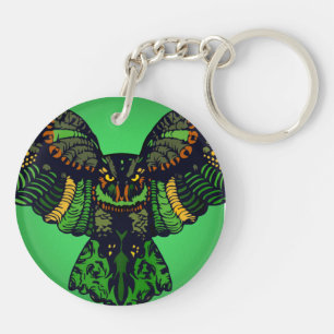 Majestic Emerald Owl Key Ring