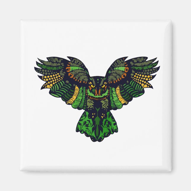 Majestic Emerald Owl Magnet (Front)
