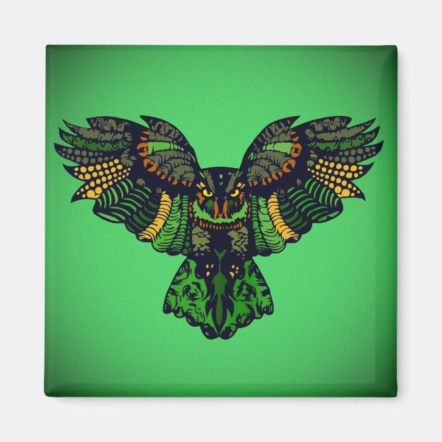 Majestic Emerald Owl Magnet (Front)