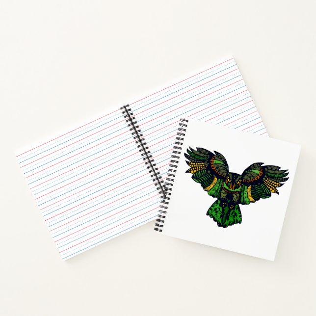 Majestic Emerald Owl Notebook (Inside)