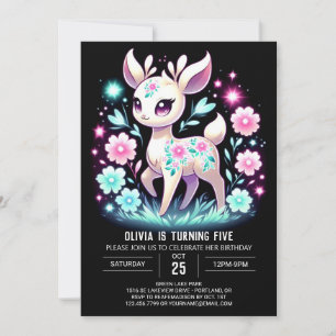 Majestic Enchanted Deer Digital Birthday Invitation