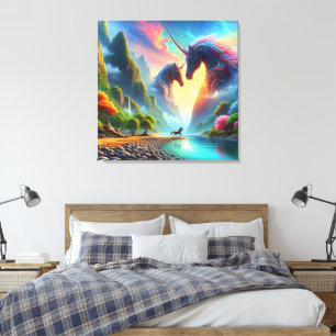  Majestic Encounter in a Colourful Valley - Elegan Canvas Print