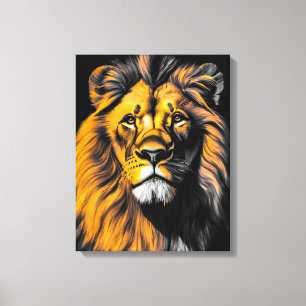 Majestic Face of the Lion Canvas Print