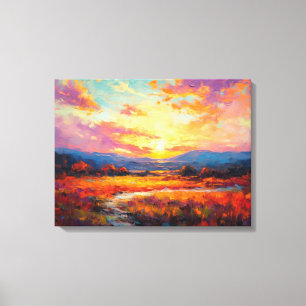 Majestic Fall Plateau in Sunset Fine Art Canvas Print