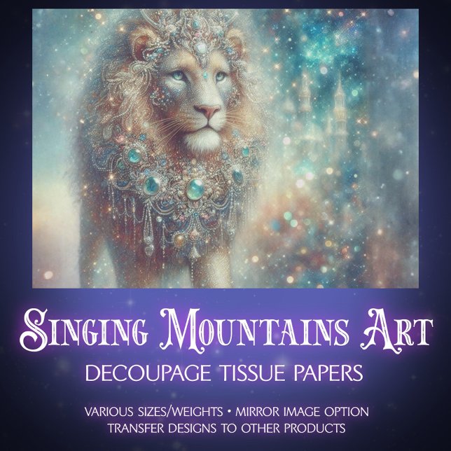 Majestic Fantasy Lion King Decoupage Tissue Paper (Creator Uploaded)