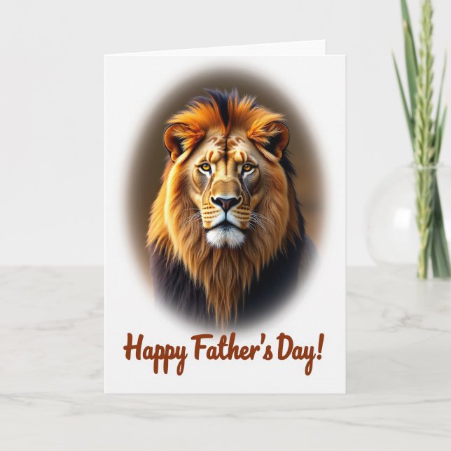 Majestic Fathers Day Portrait Card (Front)