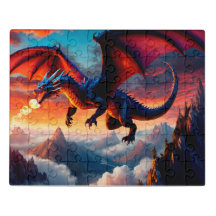 "Majestic Fire-Breathing Dragon Puzzle