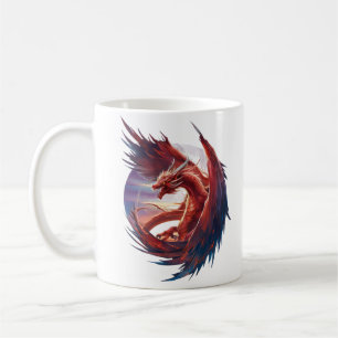 Majestic Fire Dragon - Epic Fantasy Coffee Mug