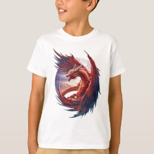 Majestic Fire Dragon - Epic Fantasy T-Shirt