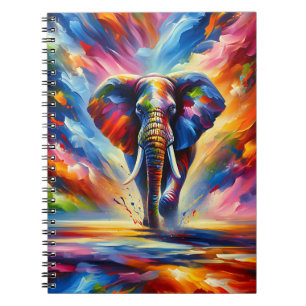 Majestic Fire Elephant – Color Explosion Wildlife  Notebook