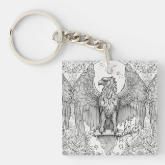 "Majestic Flight: Eagle Tattoo acrylic Keychain" Key Ring
