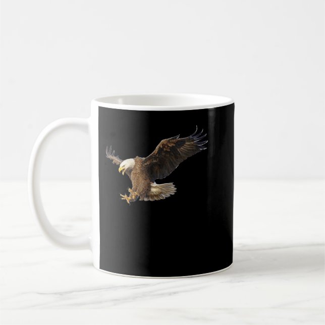 Majestic Flying American Bald Eagle Photo Coffee Mug (Left)