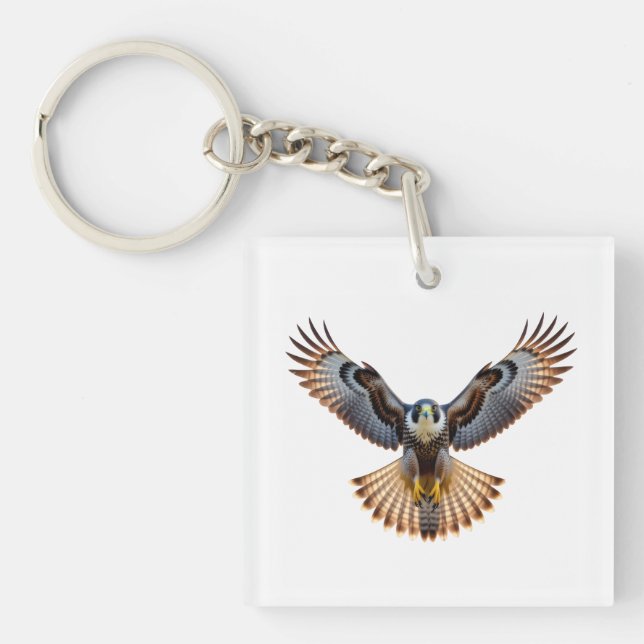 **“Majestic Flying Falcon – Realistic Full-Body Bi Key Ring (Front)