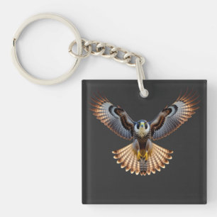 **“Majestic Flying Falcon – Realistic Full-Body Bi Key Ring