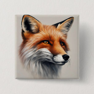 Majestic Fox 15 Cm Square Badge