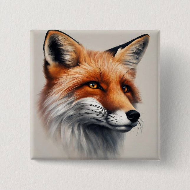 Majestic Fox  15 Cm Square Badge (Front)