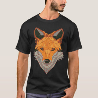 Majestic Fox detailed Face Polygon Poly Fox T-Shirt