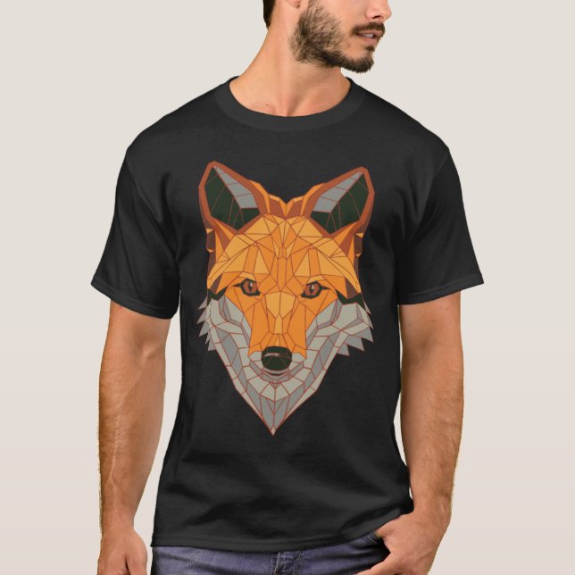 Majestic Fox detailed Face Polygon Poly Fox T-Shirt (Front)