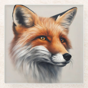 Majestic Fox  Glass Coaster