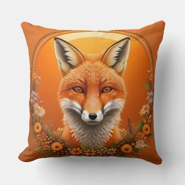Majestic Fox Portrait Cushion (Front)