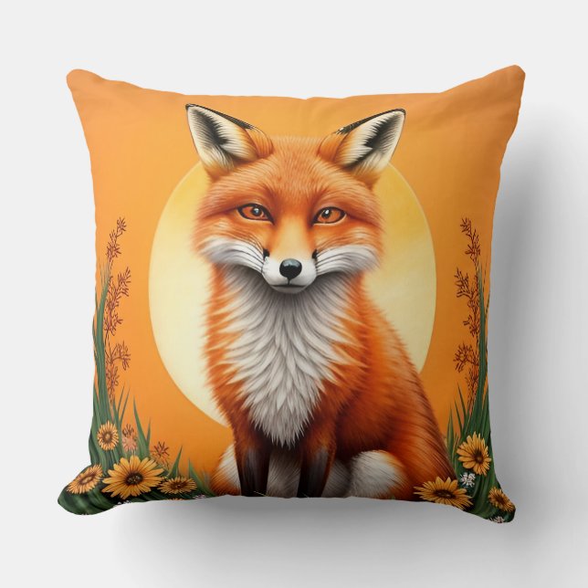 Majestic Fox Portrait Cushion (Front)