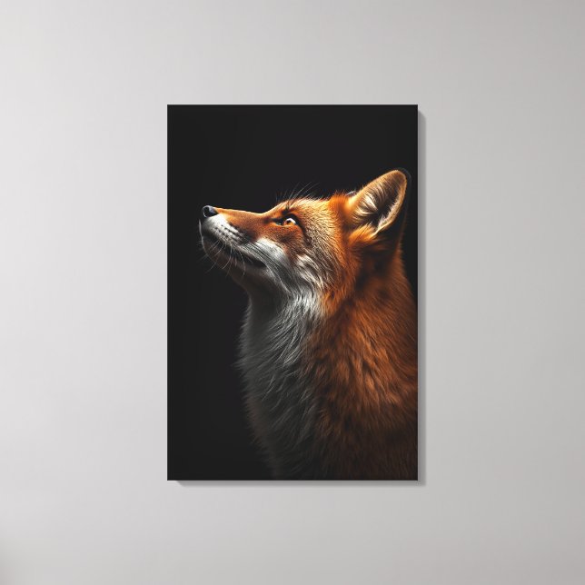 Majestic Fox Portrait, Strength & Royal Confidence Canvas Print (Front)